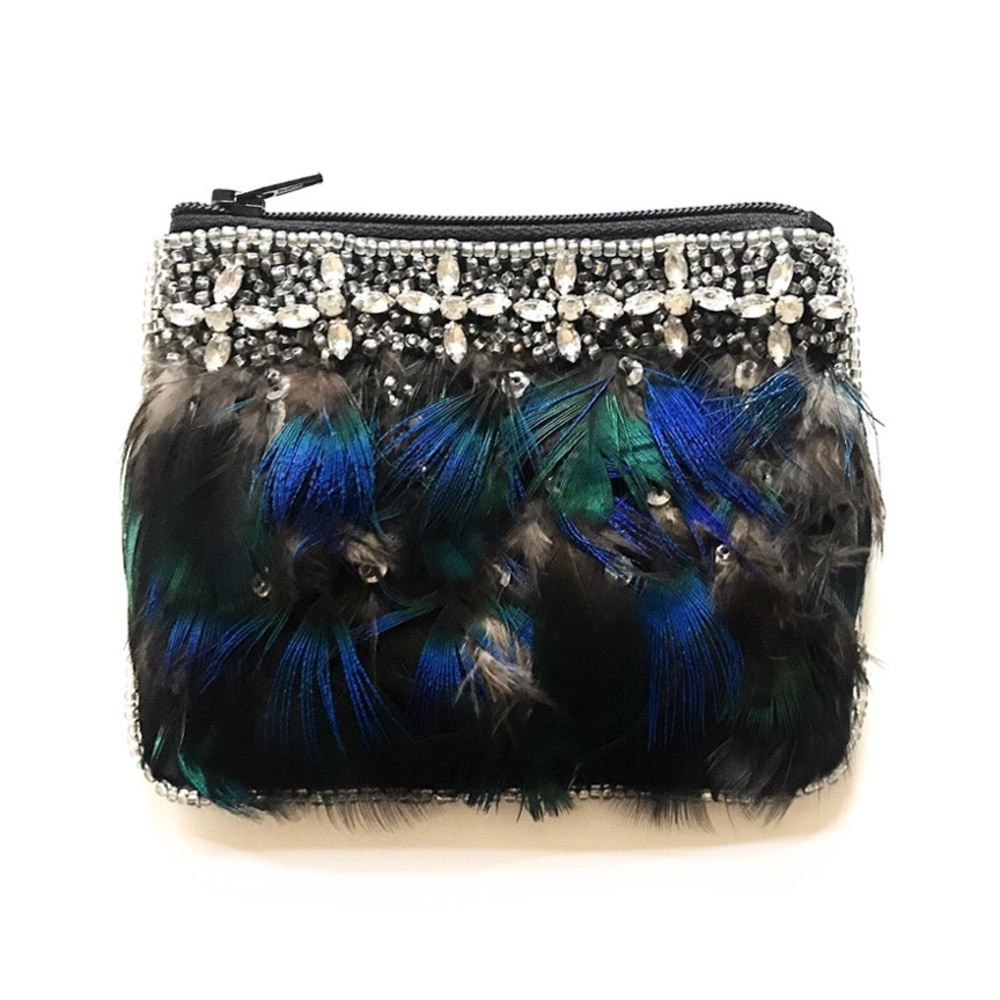 Beaded Feather Purse - NWOT